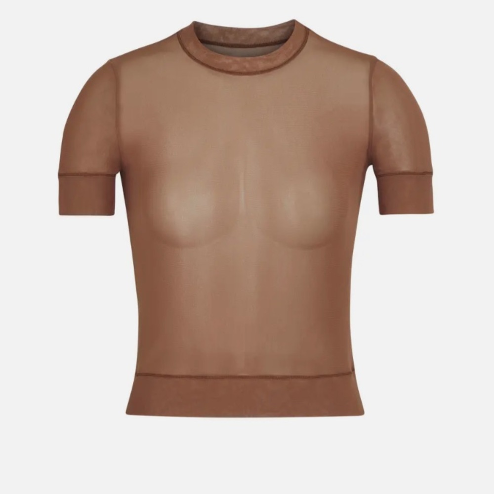 Skims short sleeve sheer top never worn